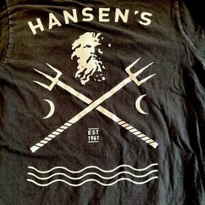 Hansen’s Surfing Established 1961 Black LS Tshirt Sz S